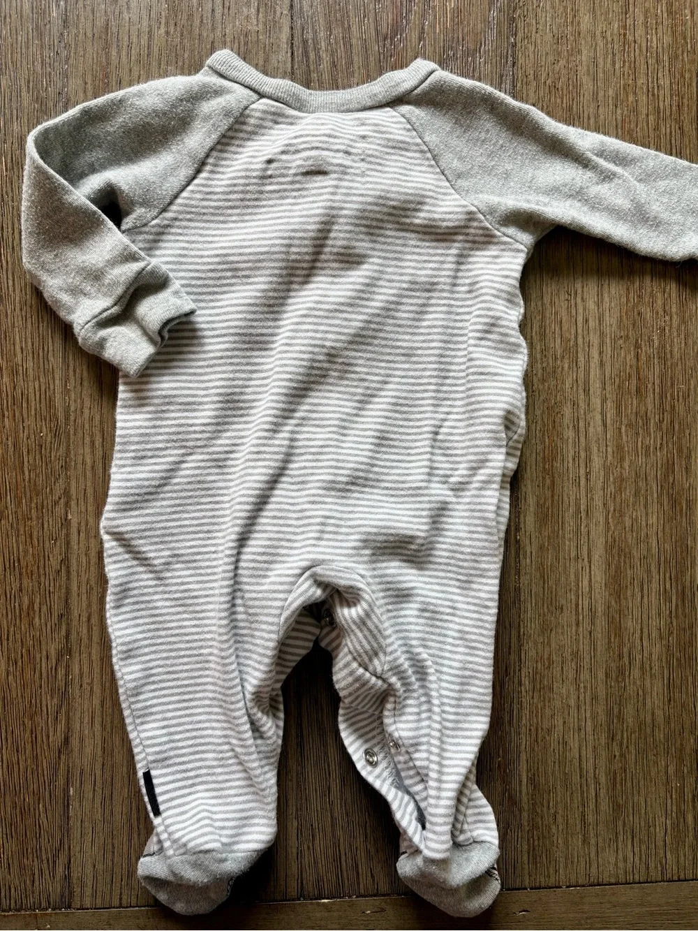 Converse Baby Grey Striped Footie Pajama- NB